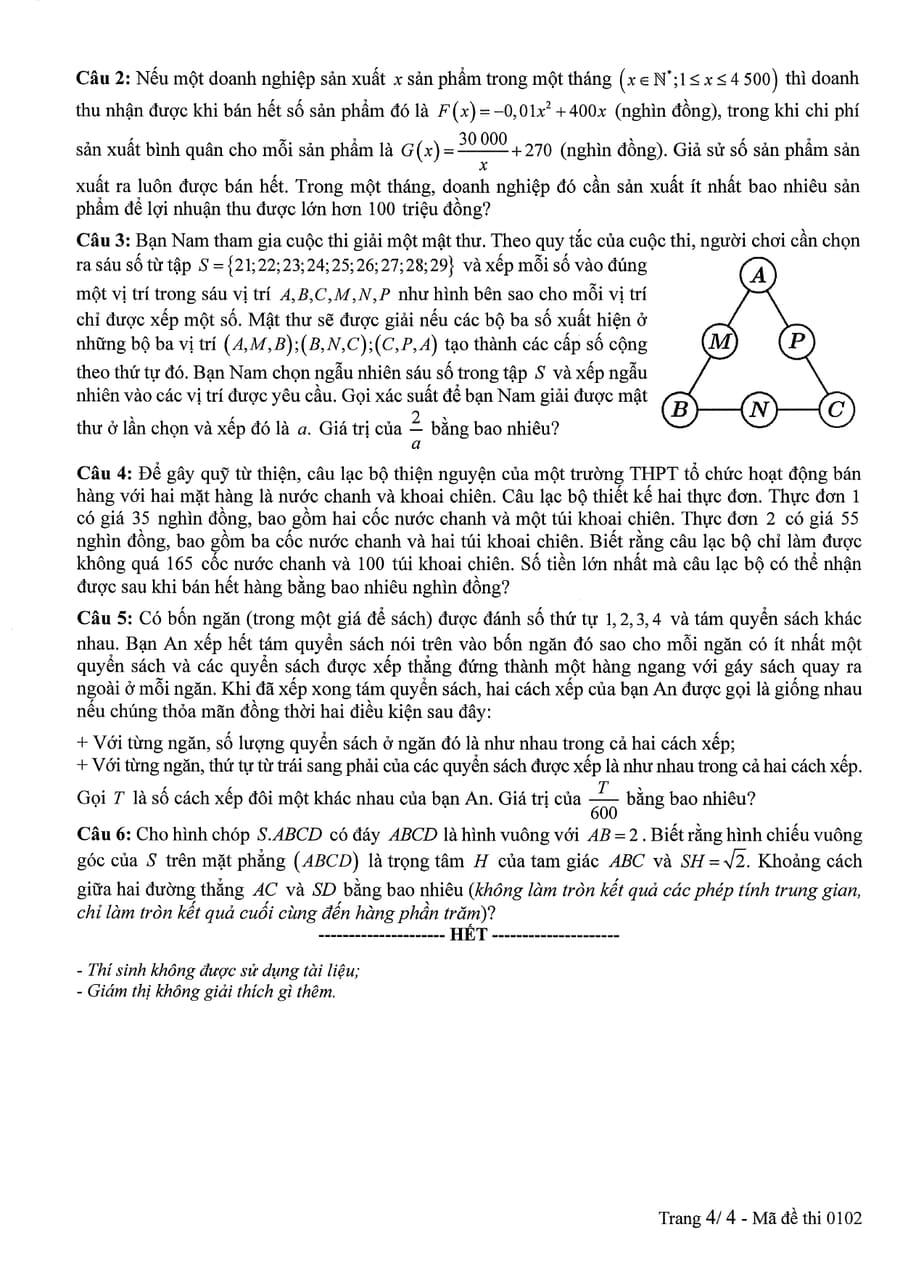 Đề thi toán thpt quốc gia 2025 chính thức mã 0102 4