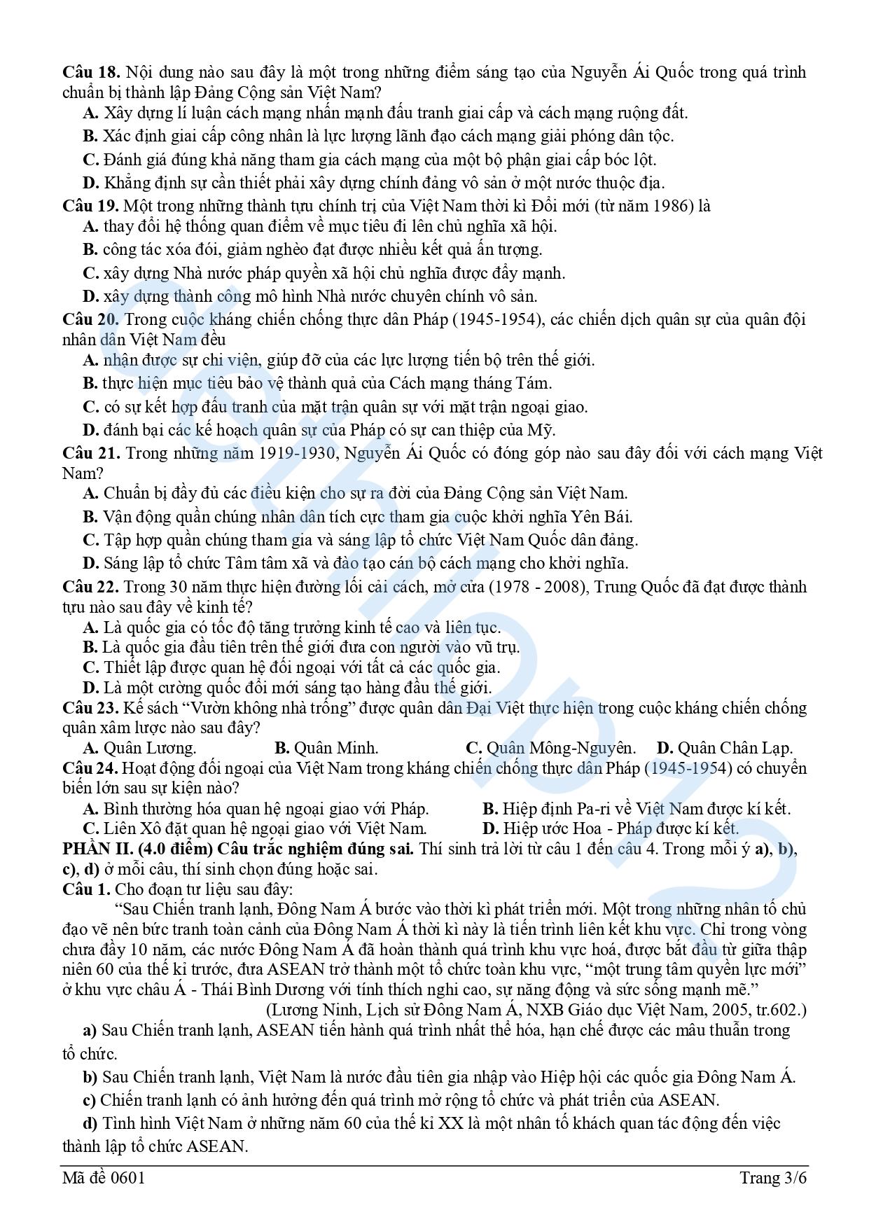 Đề thi thử lịch sử THPT quốc gia 2025 Hải Phòng lần 1 3