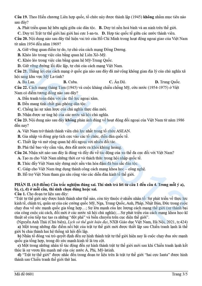 Đề thi thử lịch sử THPT quốc gia 2025 Hải Phòng lần 2 3