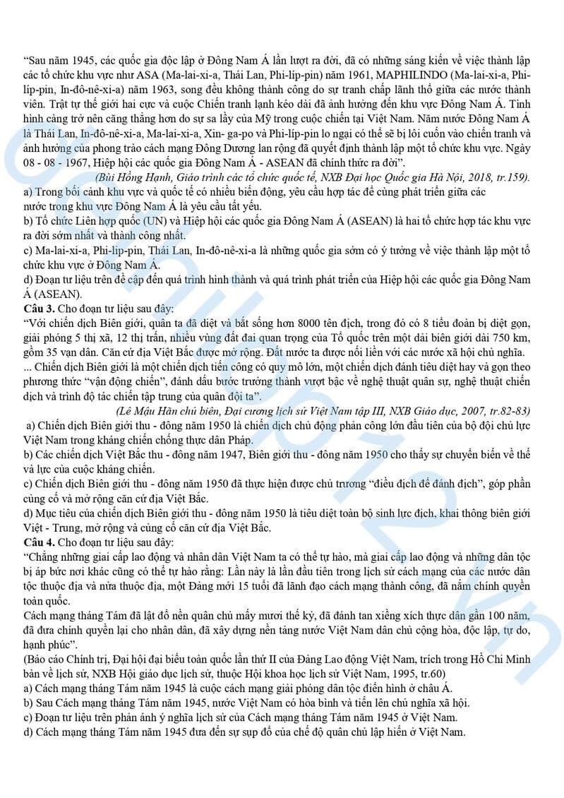 Đề thi thử lịch sử THPT quốc gia 2025 Ninh Bình lần 1 4