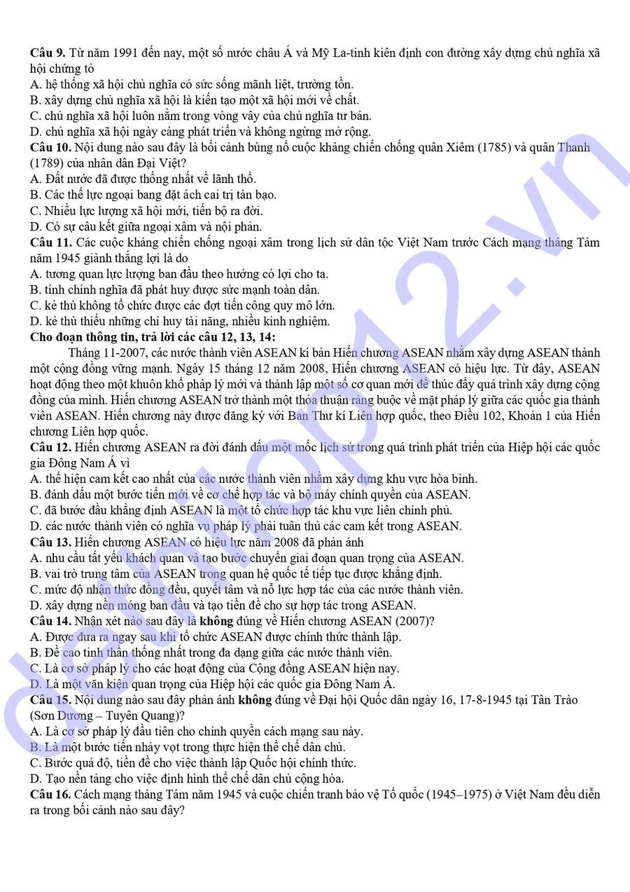 Đề thi hsg lớp 12 môn lịch sử Bắc Ninh 2026  3