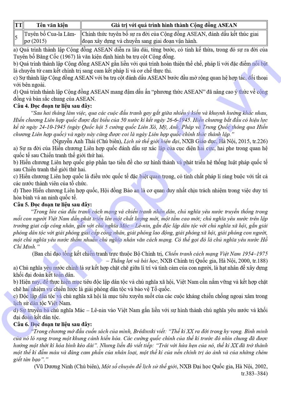 Đề thi hsg lớp 12 môn lịch sử Bắc Ninh 2026  8