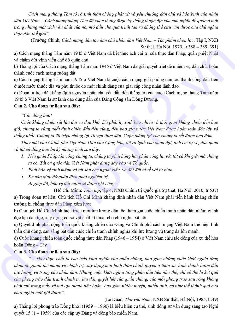 Đề thi kscl lớp 12 lần 1 môn sử chuyên Hạ Long 2026 4