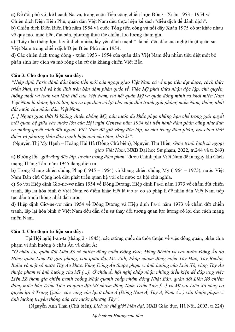 Đề thi hsg lịch sử lớp 12 tỉnh Ninh Bình 2026 6