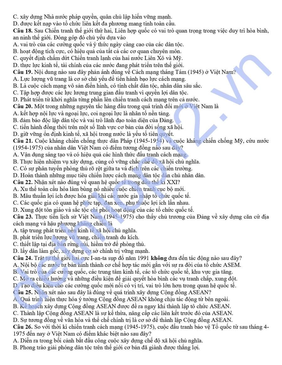 Đề thi học sinh giỏi lớp 12 tỉnh Phú Thọ 2026 có đáp án 3