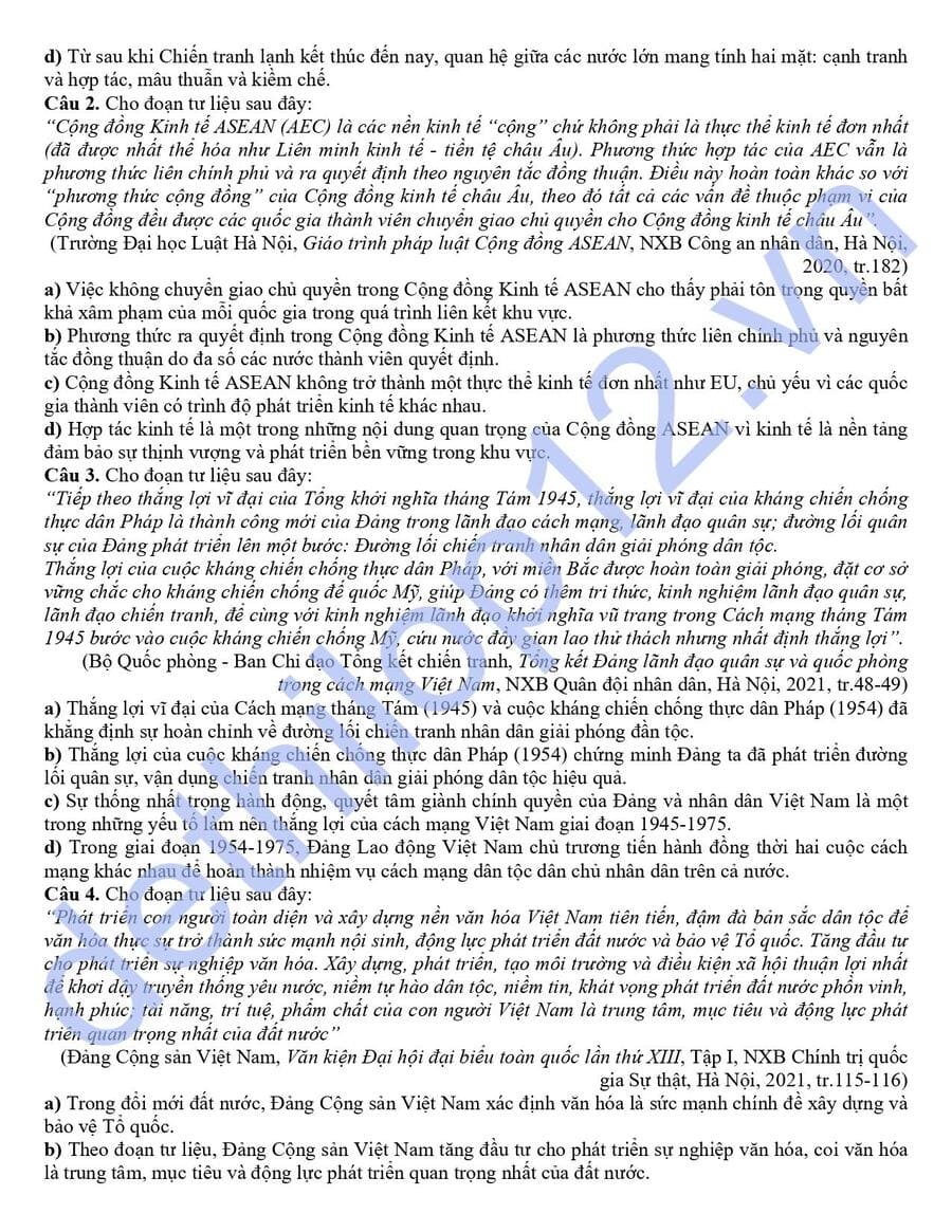 Đề thi học sinh giỏi lớp 12 tỉnh Phú Thọ 2026 có đáp án 6