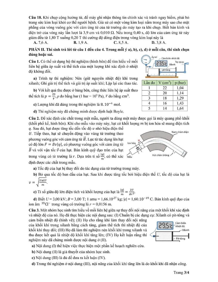 Đề minh hoạ môn vật lí thpt quốc gia 2025 3