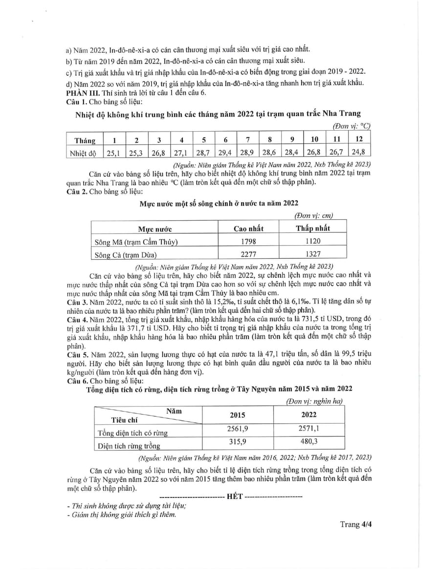 Đề minh hoạ môn địa lí thpt quốc gia 2025 4