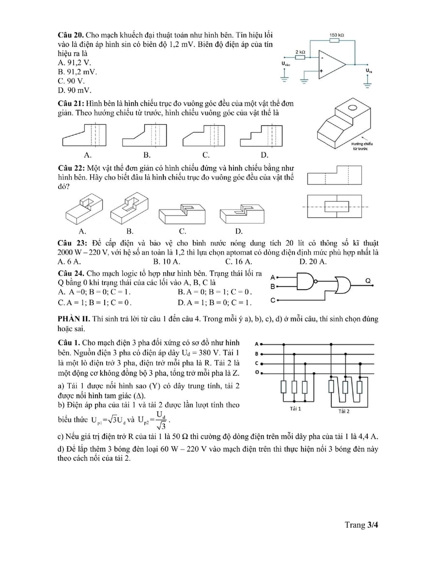 Đề minh hoạ môn công nghệ công nghiệp thpt quốc gia 2025 3