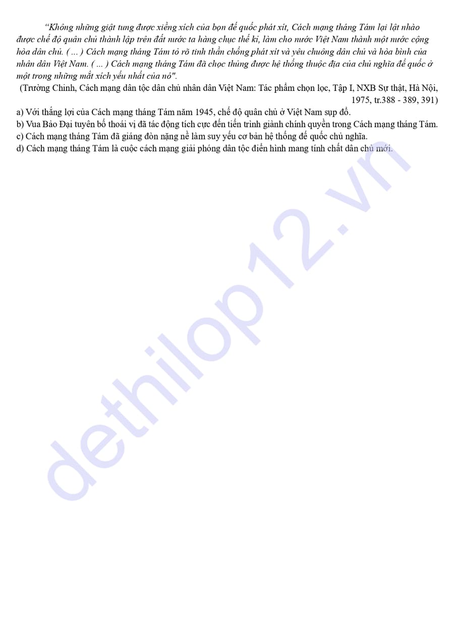 Đề thi khảo sát chất lượng môn sử chuyên Phan Bội Châu 2026 4