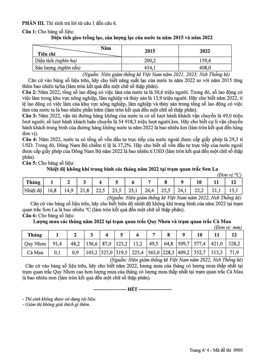 Đề thi địa lí thpt quốc gia 2025 Chính Thức 4