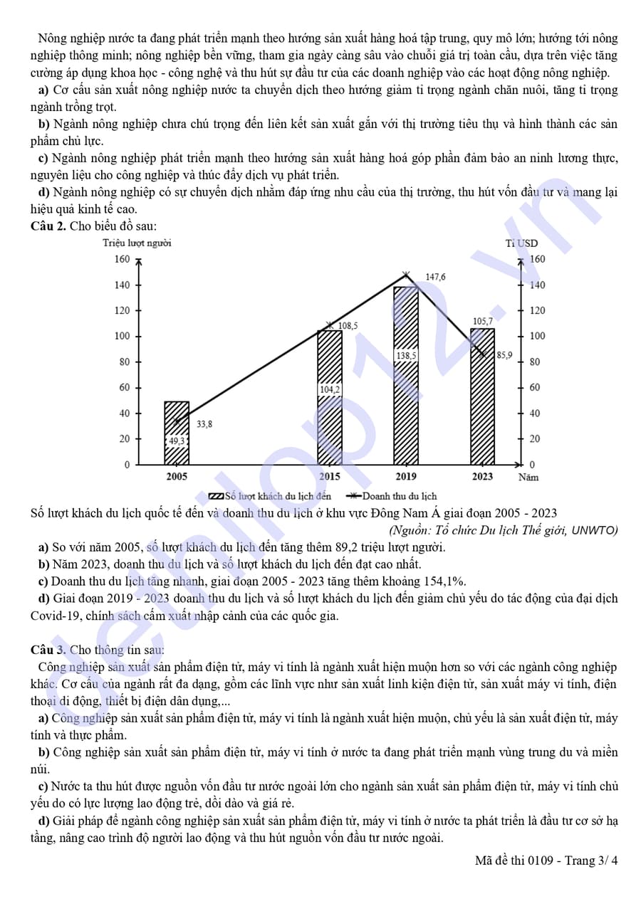 Đề thi thử tốt nghiệp môn địa lí Lạng Sơn 2026 lần 1 3