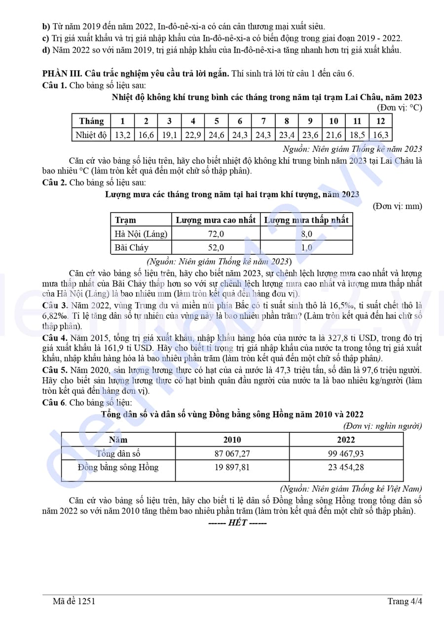 Đề khảo sát đầu năm môn địa thpt May 2026 4