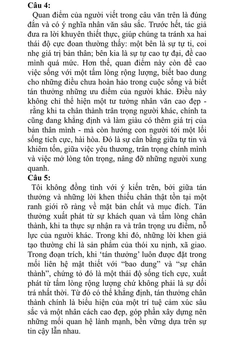 Đáp án Đề thi thử tốt nghiệp môn Văn Bắc Ninh 2026  2
