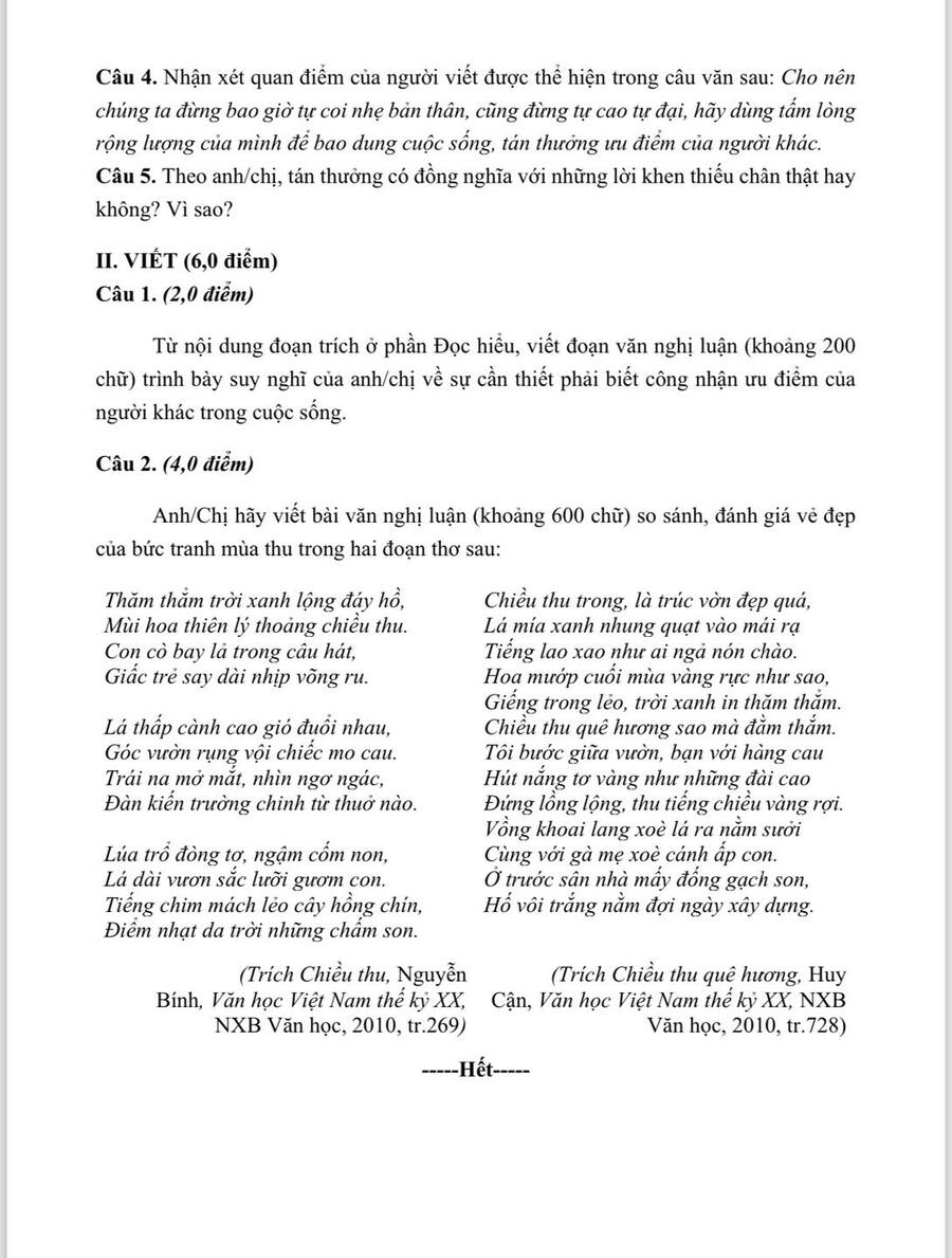 Đề thi thử tốt nghiệp môn Văn Bắc Ninh 2026  2