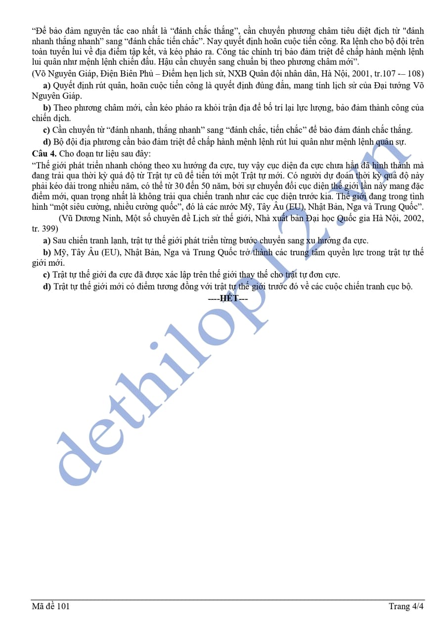 Đề thi khảo sát môn sử lớp 12 chuyên Sơn Tây 2025 lần 1 và 2 12 Đề thi khảo sát môn sử lớp 12 chuyên Sơn Tây 2025 lần 1 4