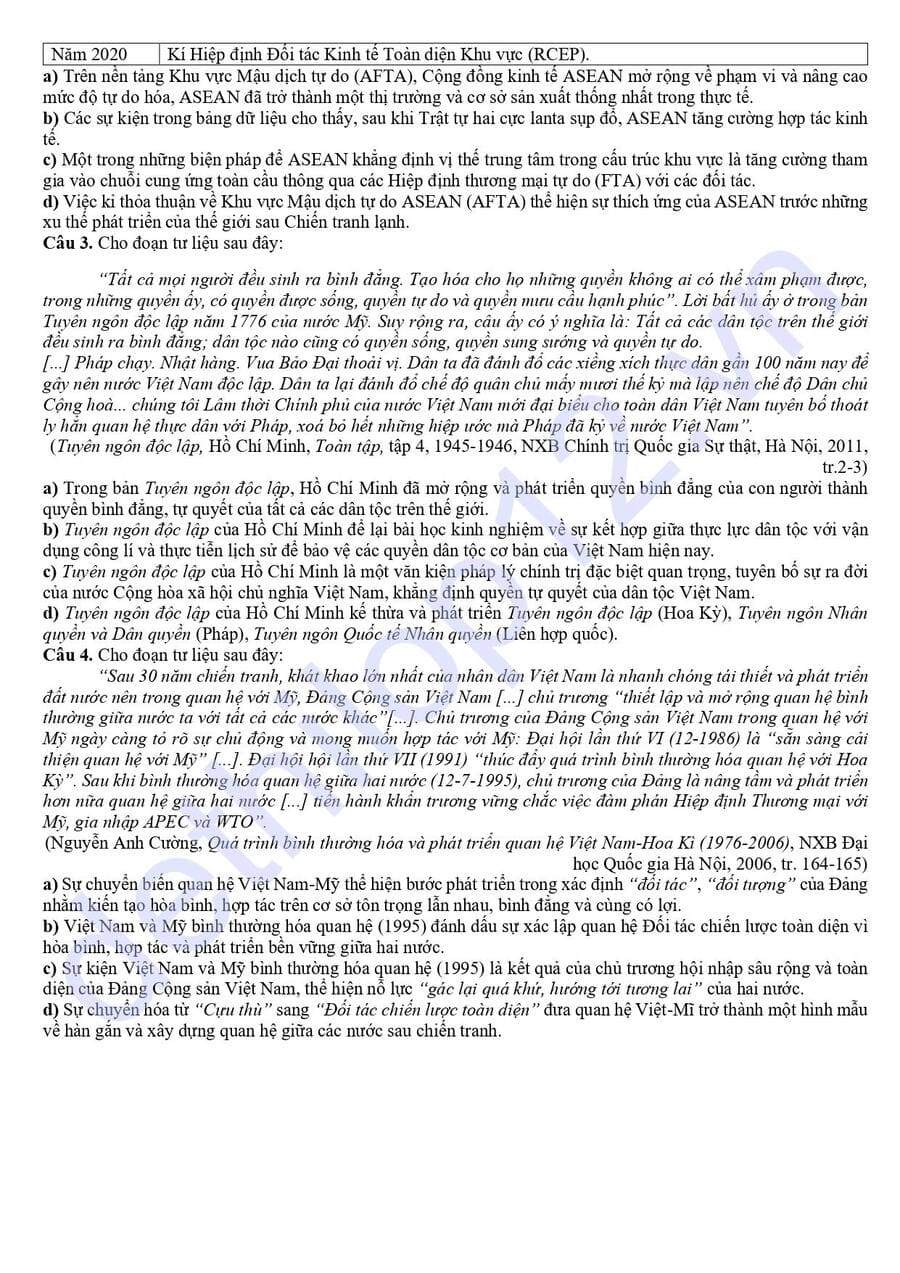 Đề thi thử tốt nghiệp môn sử cụm THPT Hà Tĩnh 2026  4