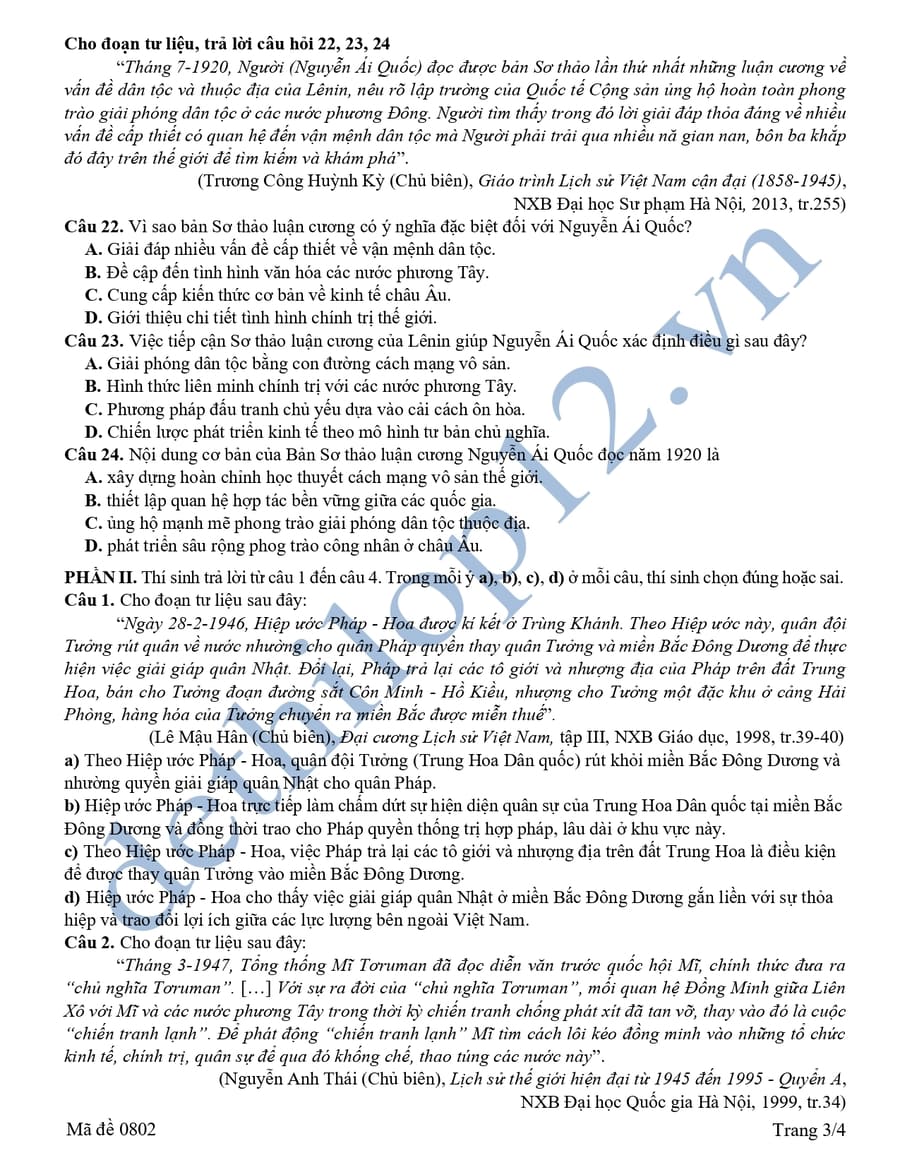 Đề thi thử tốt nghiệp môn sử Cụm chuyên môn số 12 2026 3