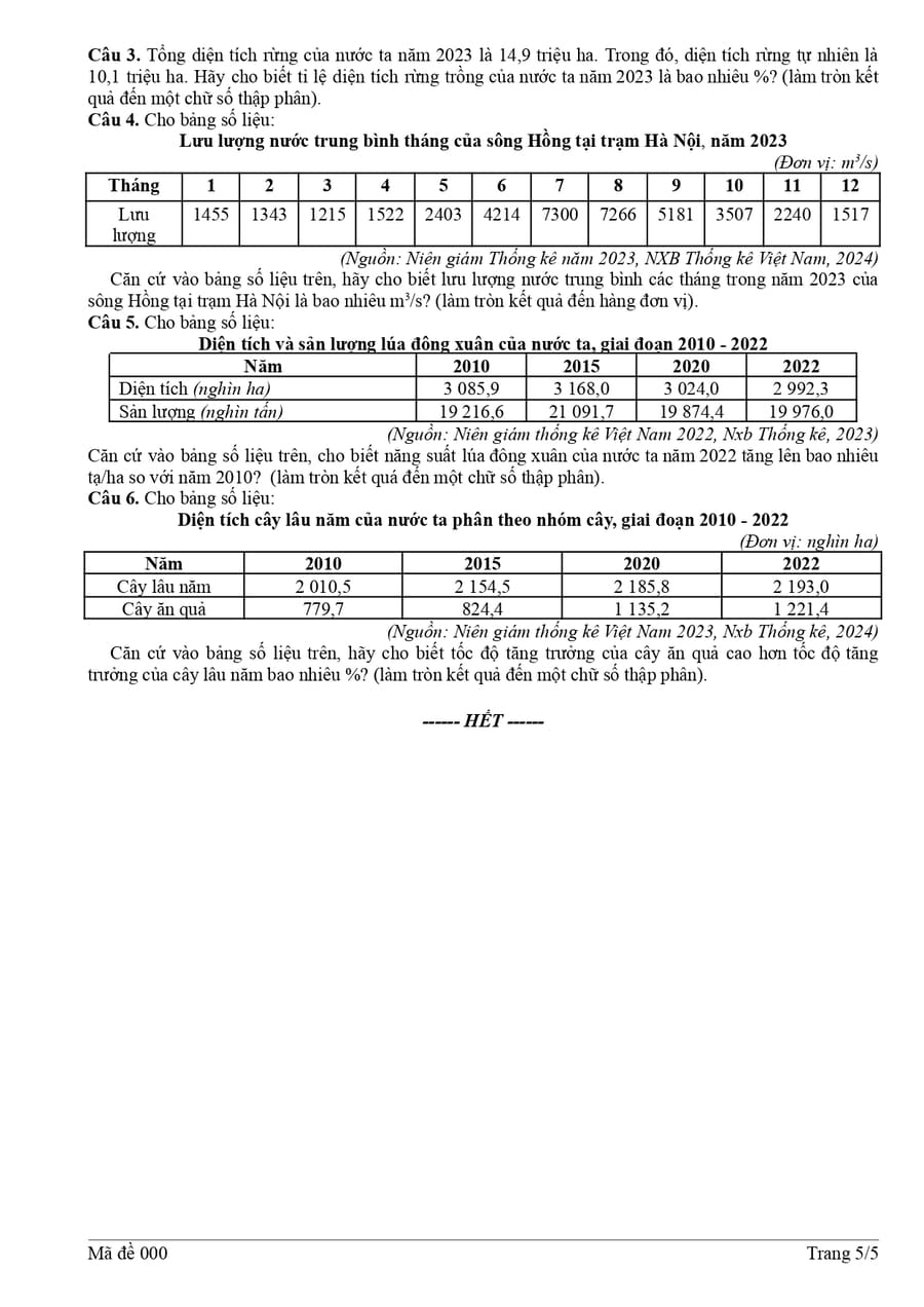 Đề thi thử tốt nghiệp môn địa GDTX Thái Nguyên 2026 5