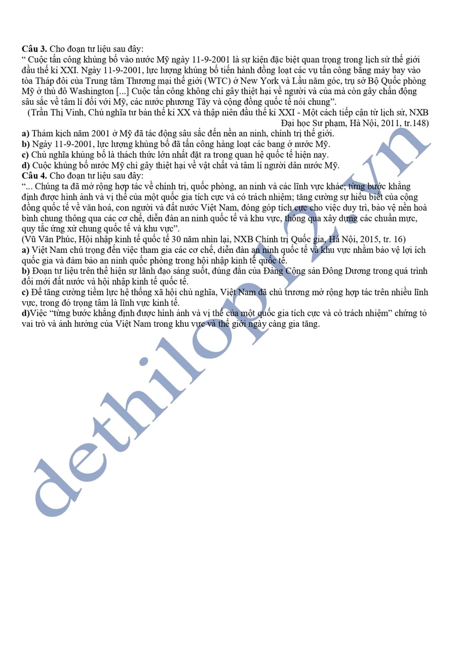 Đề thi thử lịch sử thptq 2025 tỉnh Cao Bằng 4