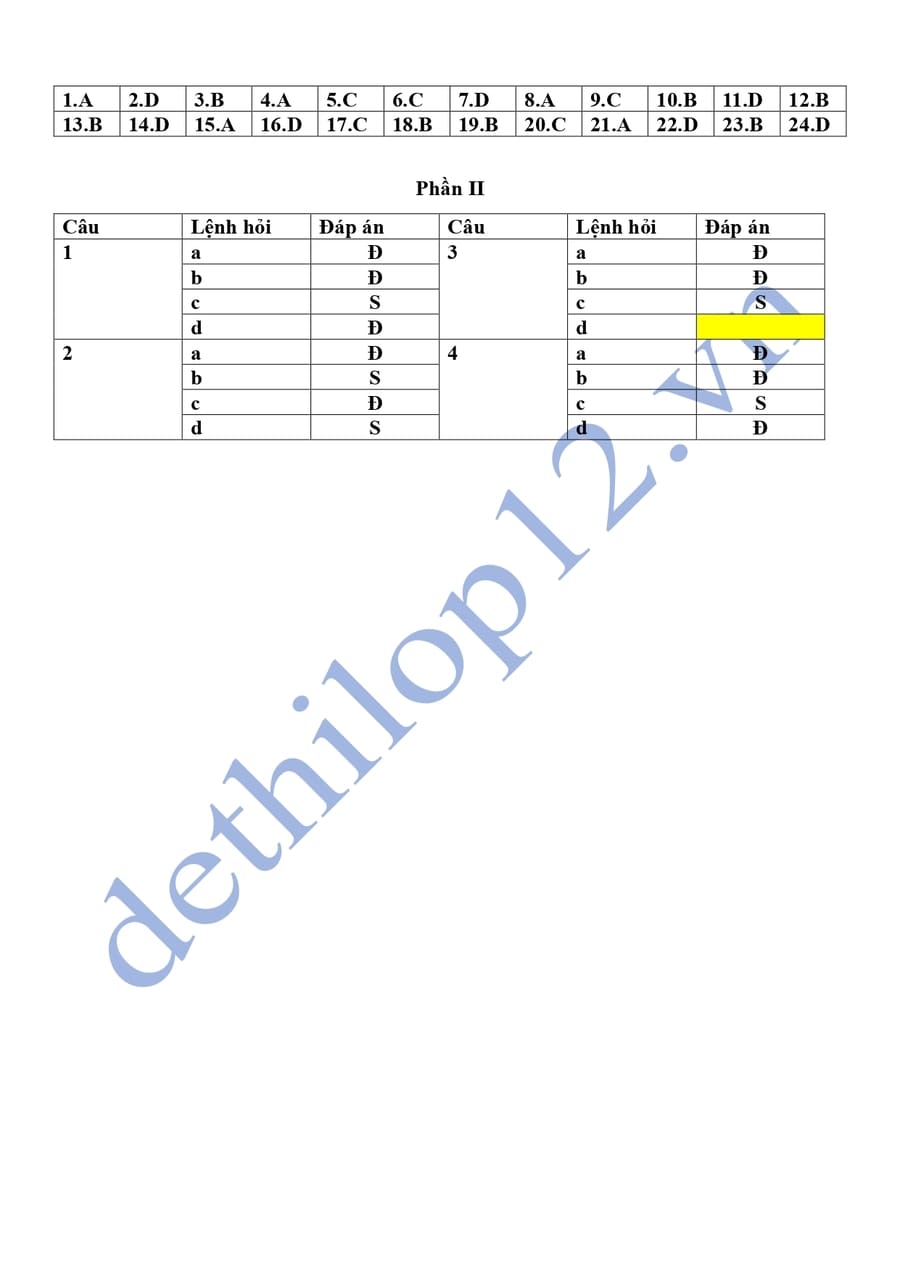 Đề thi thử tốt nghiệp môn sử Lâm Đồng 2025 có đáp án 11