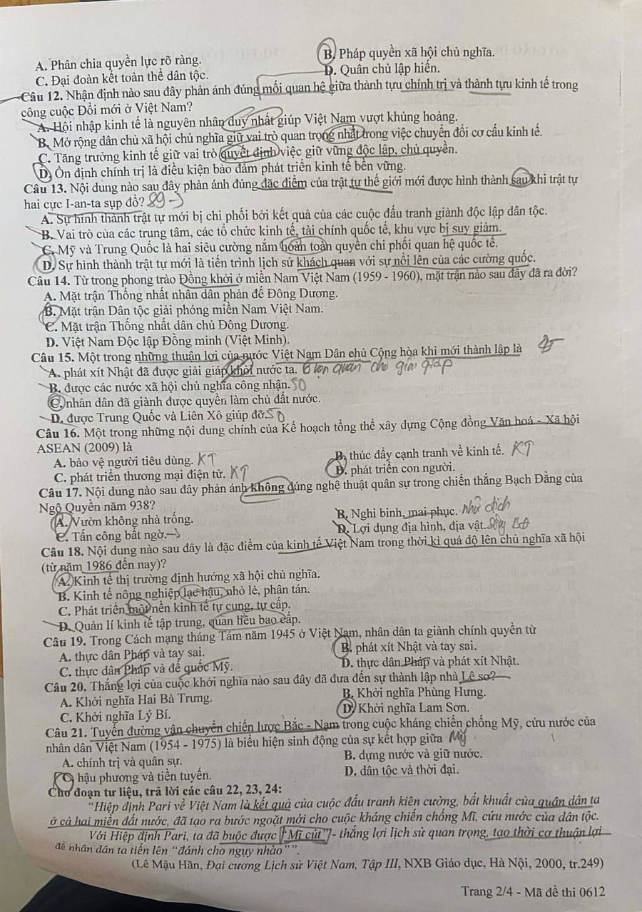 Đề thi thử tốt nghiệp môn sử Lào Cai 2026  2