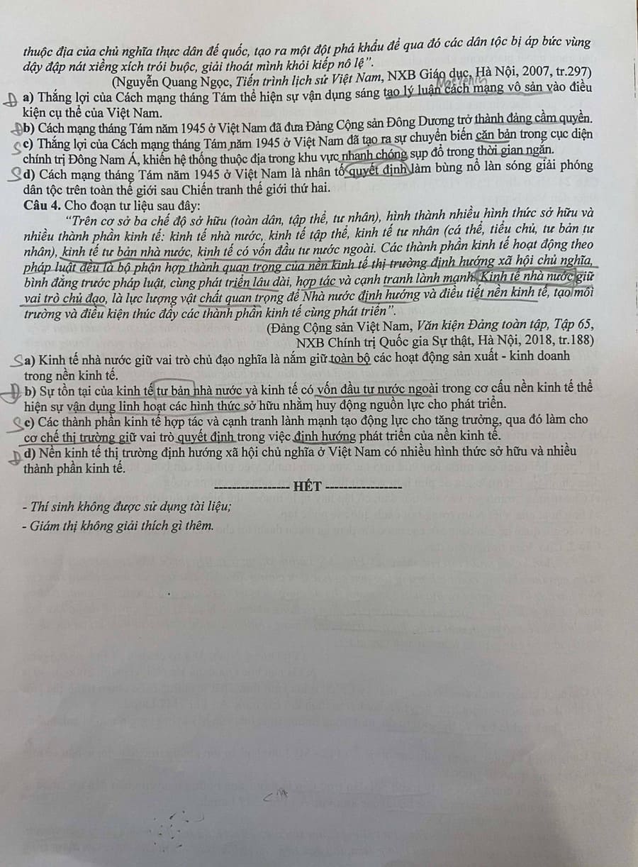 Đề thi thử tốt nghiệp môn sử Lào Cai 2026 4