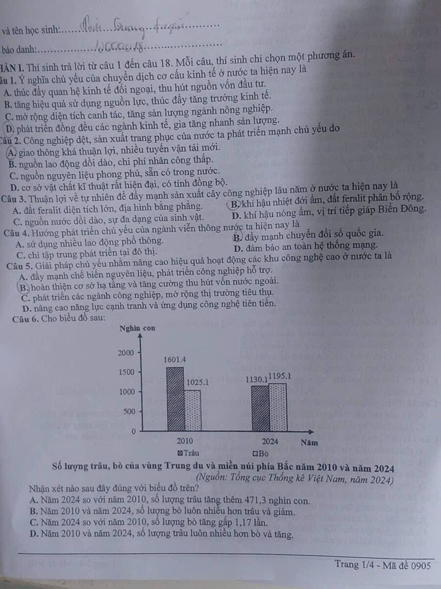Đề thi khảo sát chất lượng môn địa Ninh Bình 2026 lần 2