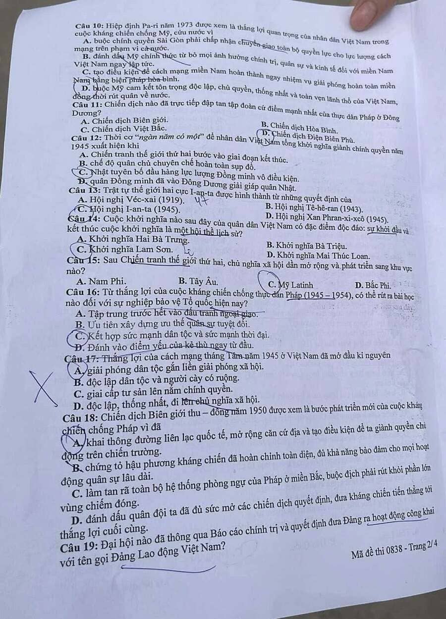 Đề thi thử tốt nghiệp môn sử Hưng Yên 2026 lần 1 2
