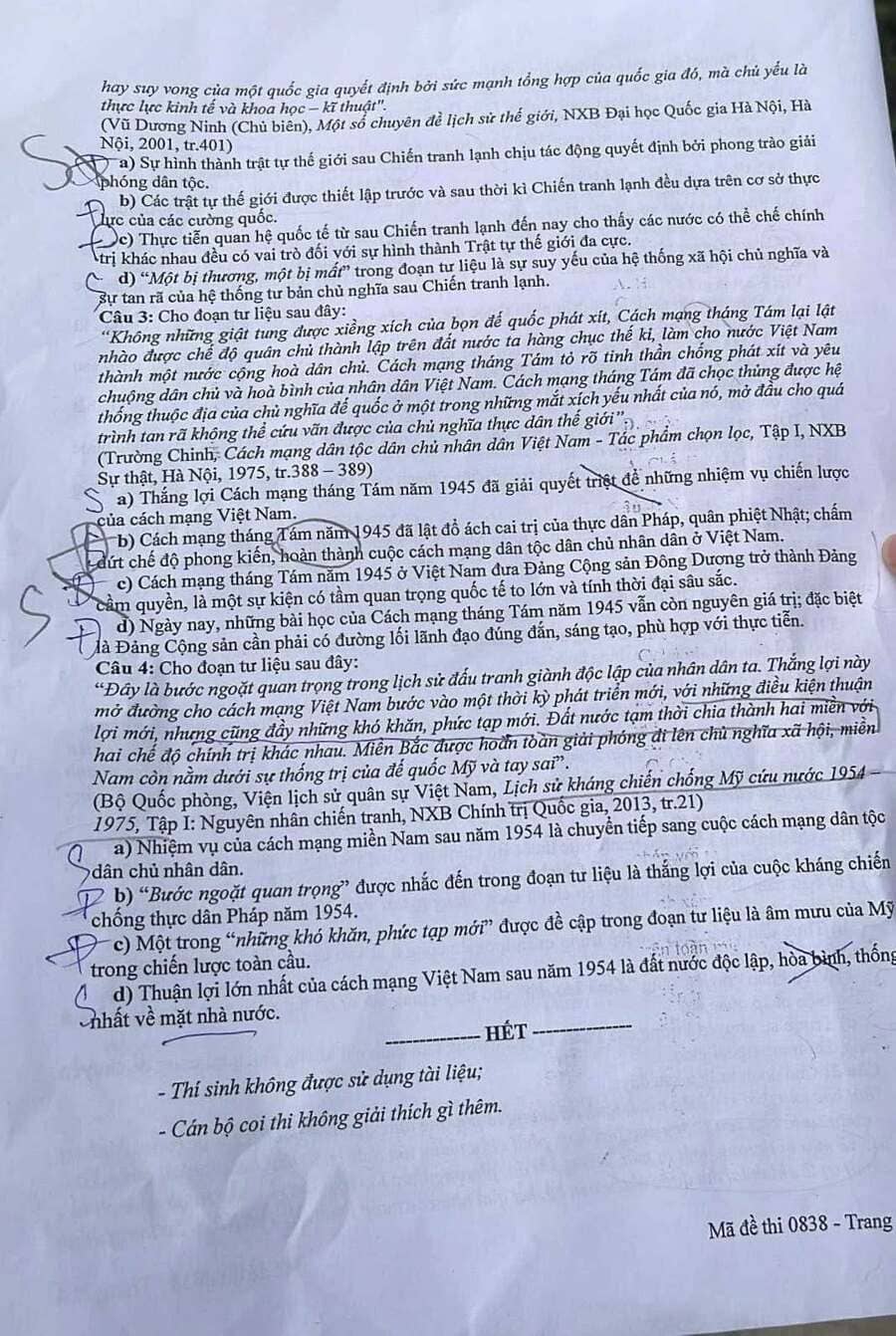 Đề thi thử tốt nghiệp môn sử Hưng Yên 2026 lần 1 4
