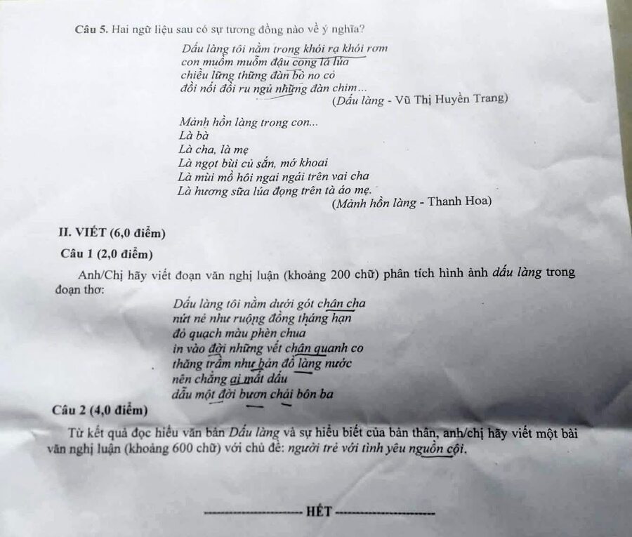 Đề thi thử tốt nghiệp môn văn Thanh Hoá 2026 lần 1 2