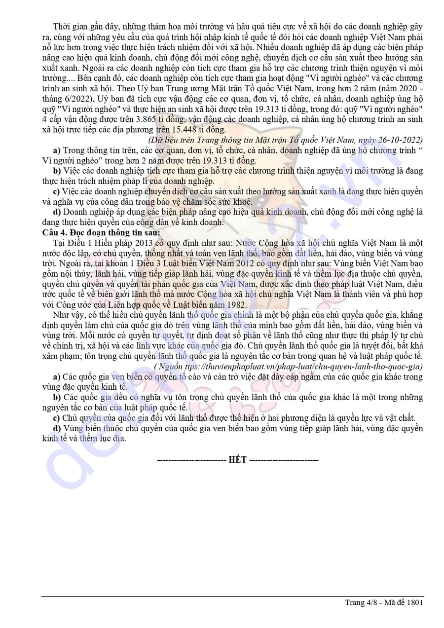 Đề thi thử tốt nghiệp môn KTPL Thanh Hoá 2025 lần 2 4