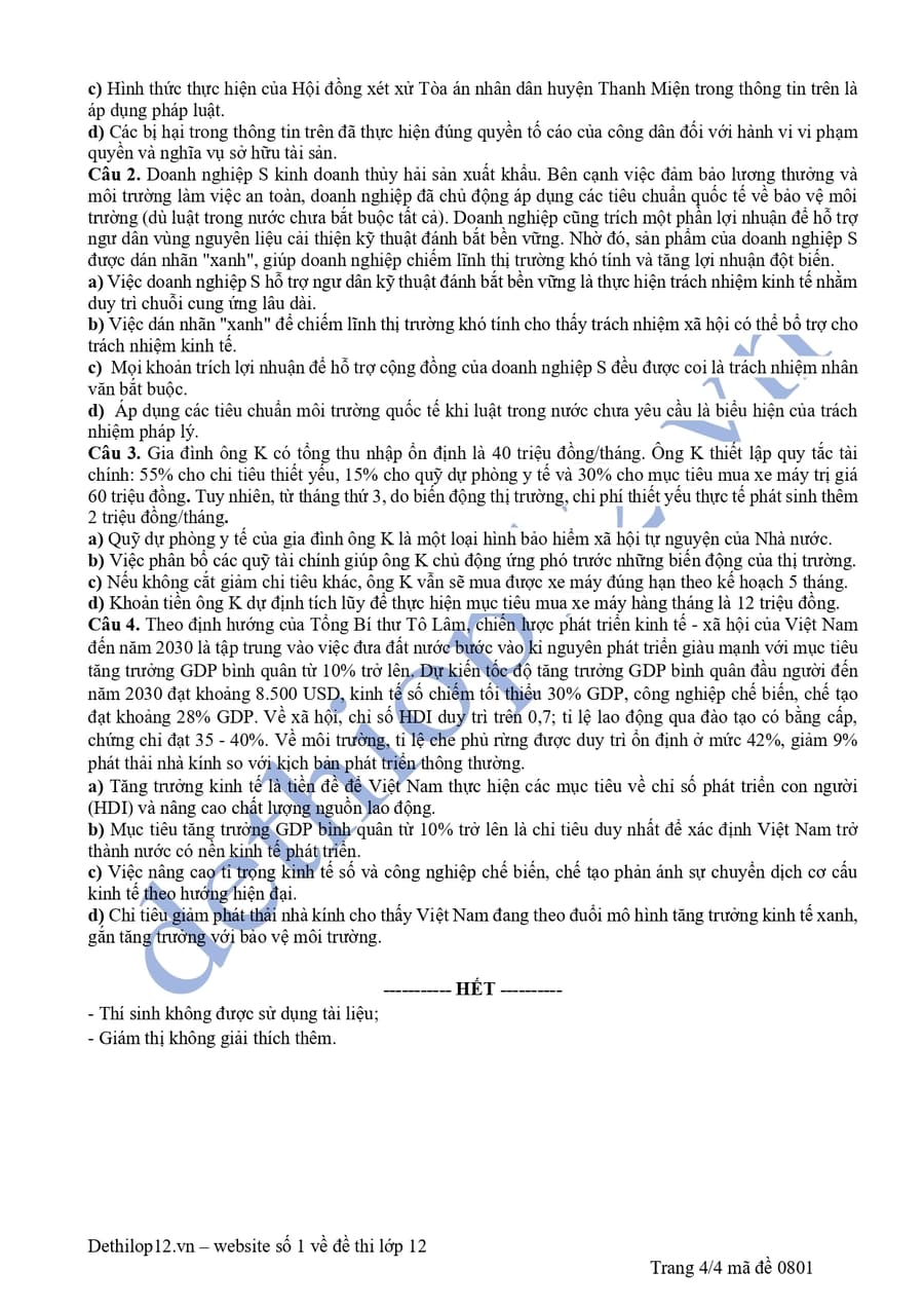 Đề thi thử kinh tế pháp luật Lào Cai 2026 lần 1  4