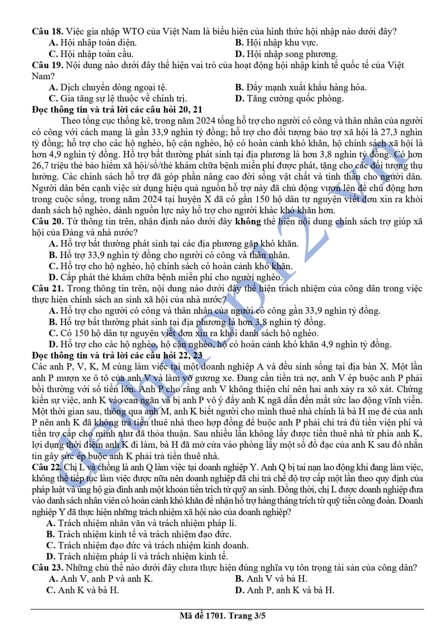Đề thi thử môn KTPL Cụm 13 trường THPT Hải Phòng lần 2 3