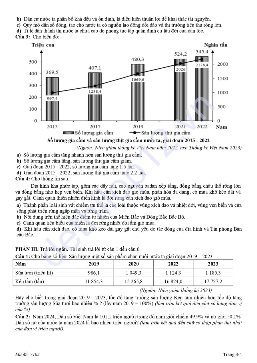 Đề thi thử tốt nghiệp môn địa THPT Cửa Lò 2026 có đáp án 3