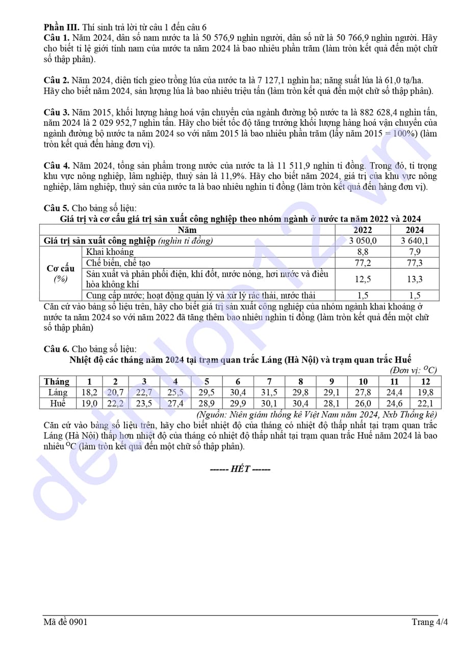 Đề thi thử tốt nghiệp môn địa Thái Nguyên 2026 lần 1 4