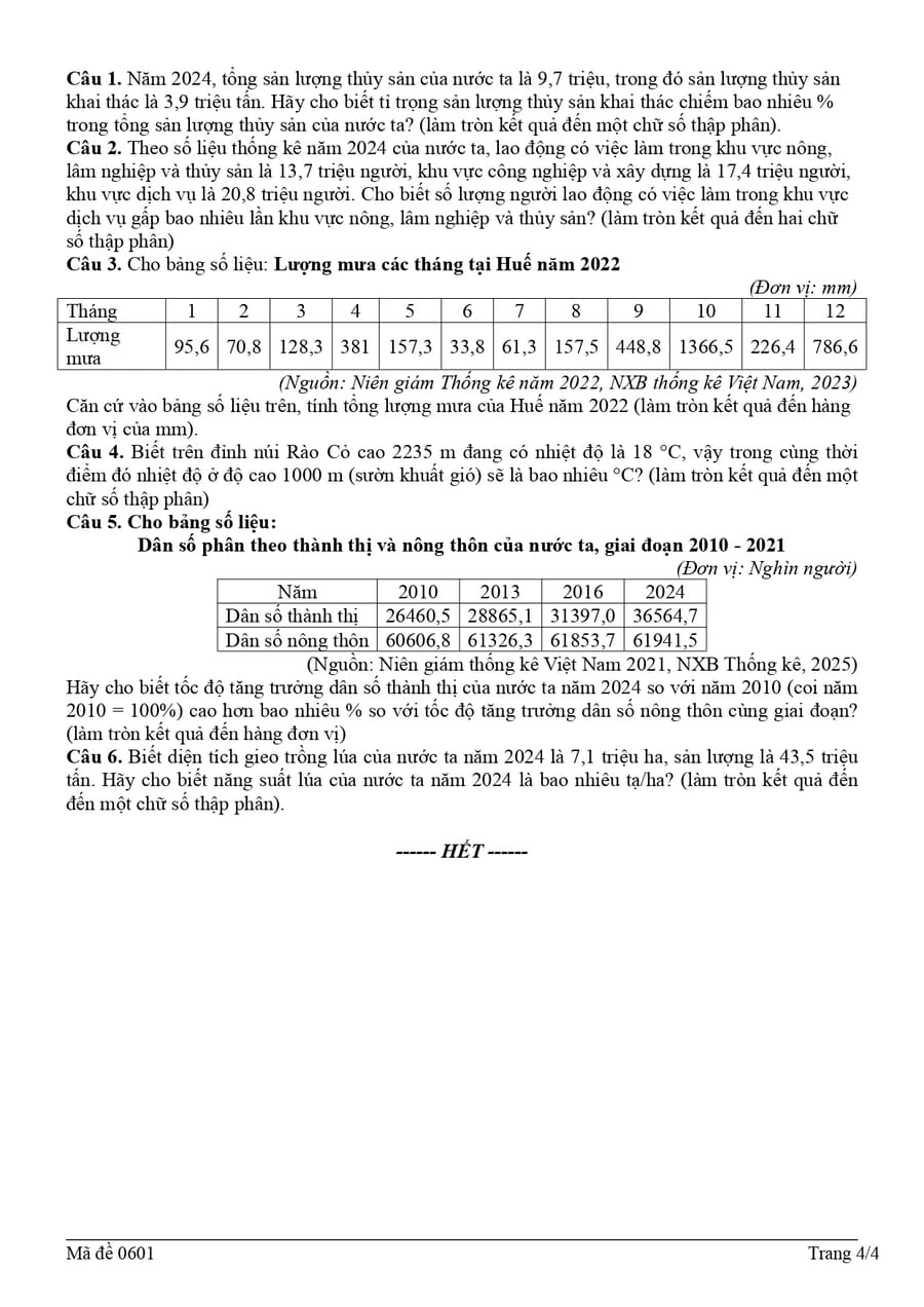 Đề khảo sát môn địa lí cụm 9 trường THPT Hà Nội 2026 4
