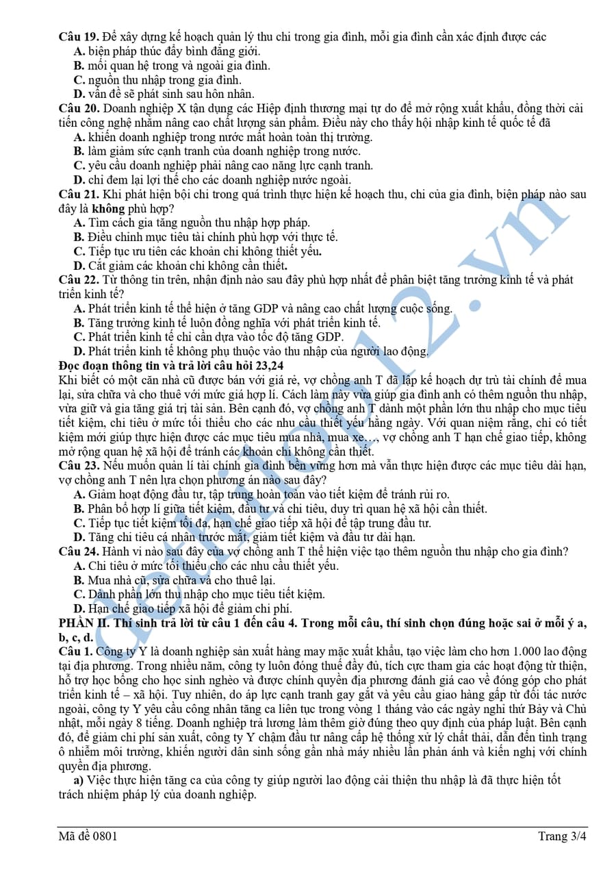 Đề thi thử tốt nghiệp KTPL liên trường Nghệ An 2026 3