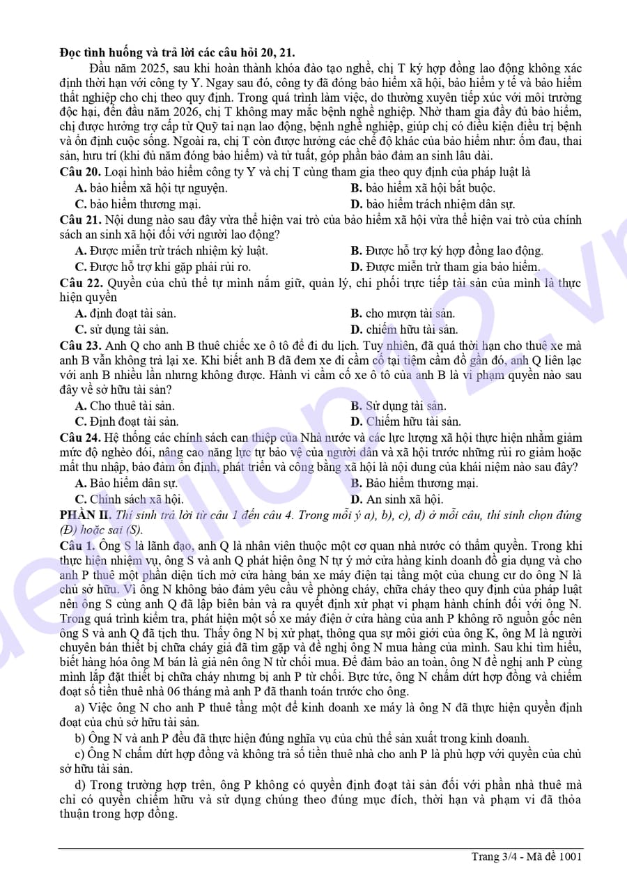 Đề thi thử tốt nghiệp môn KTPL Ninh Bình 2026 lần 2 3