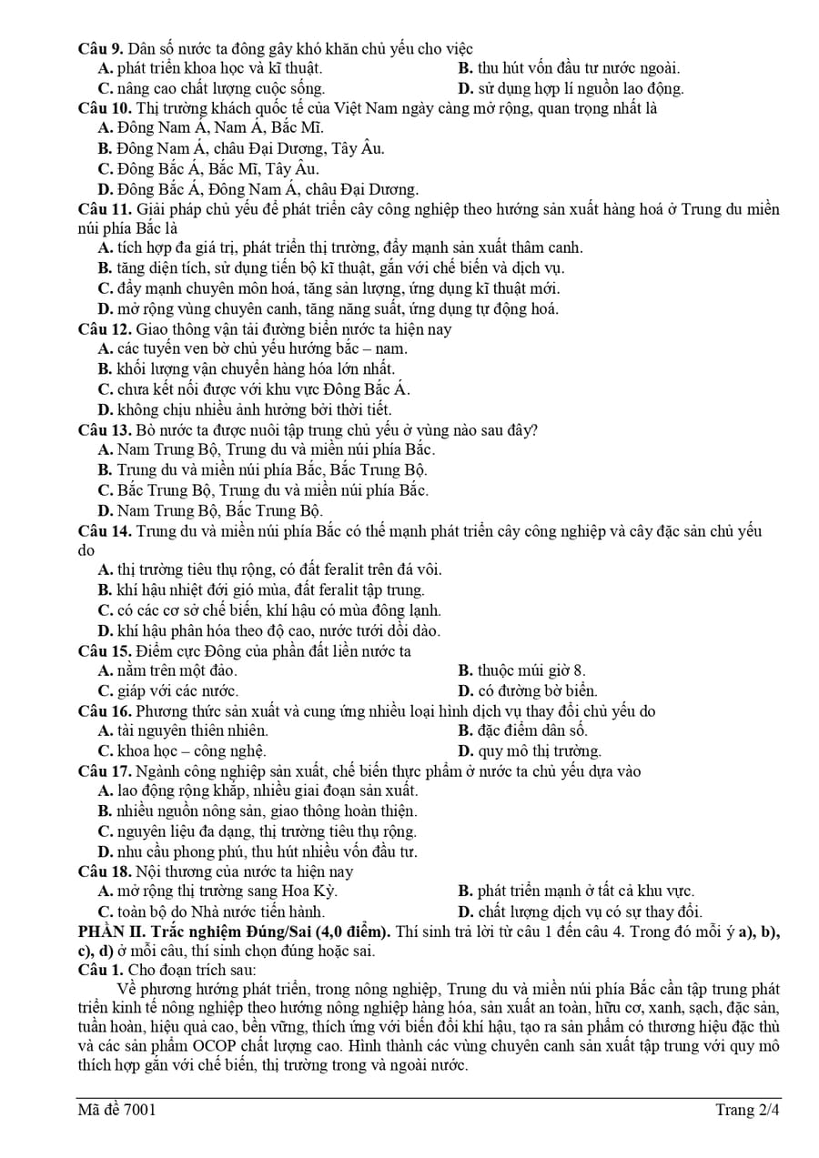 Đề thi thử môn địa cụm thpt Phú Thọ 2026 lần 1 2