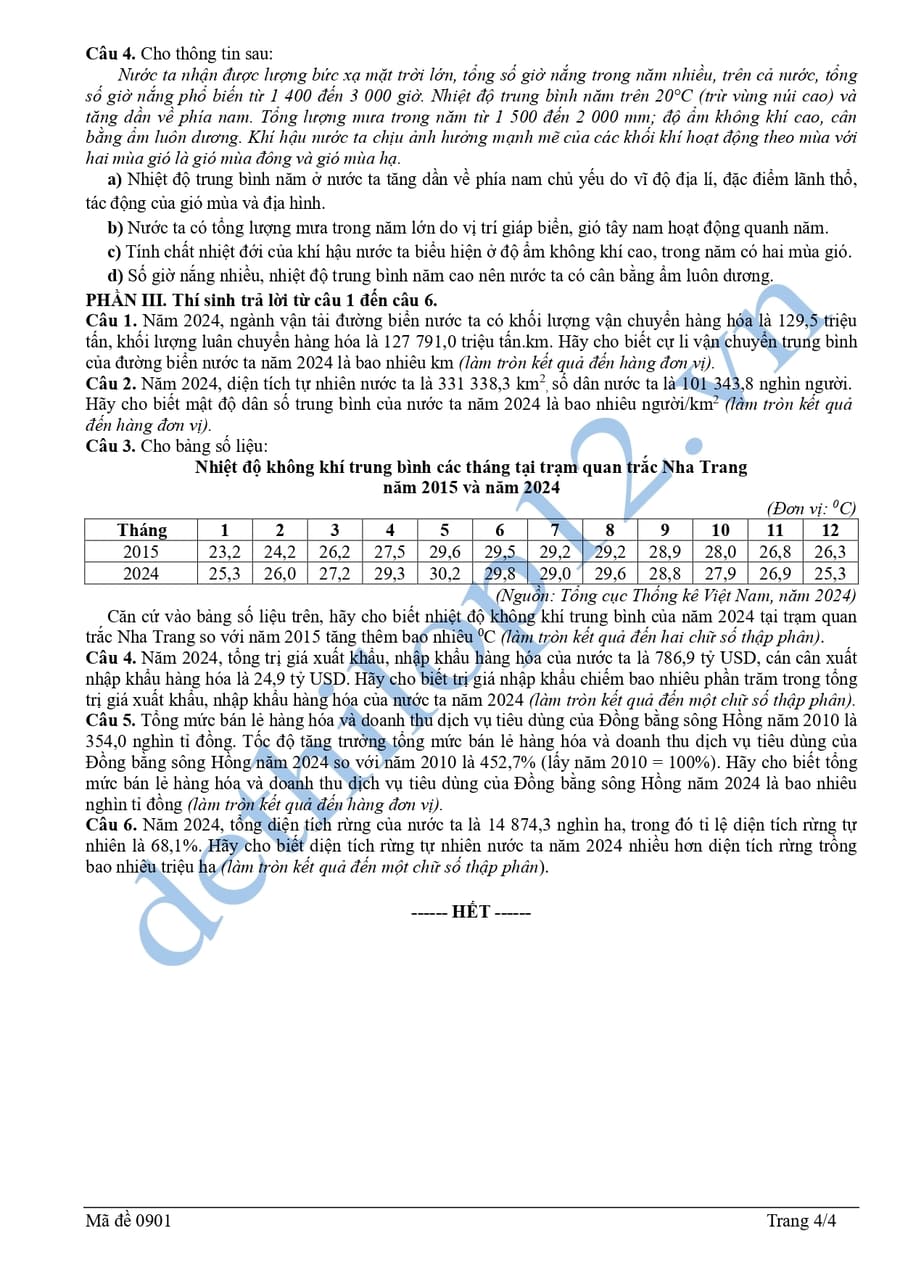 Đề thi khảo sát môn địa lần 1 cụm THPT Bắc Ninh 2026 4