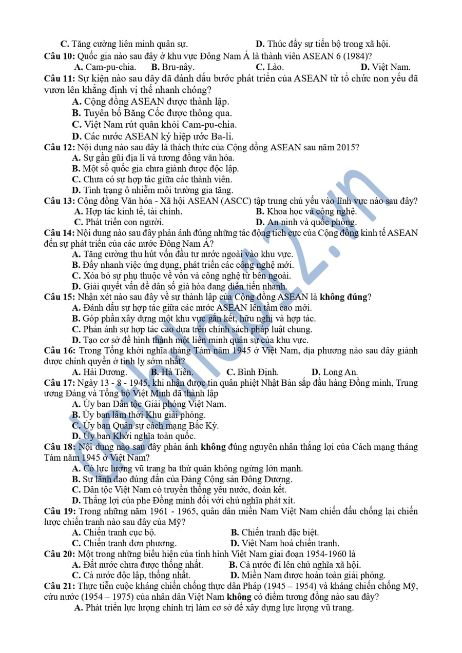 Đề thi thử lịch sử 2026 THPT Quài Tở  2