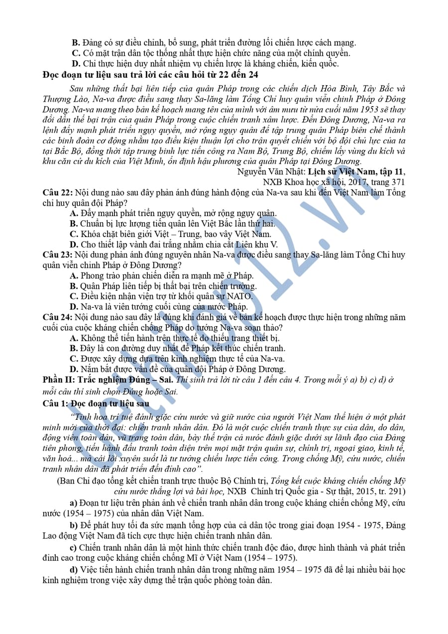 Đề thi thử lịch sử 2026 THPT Quài Tở 3