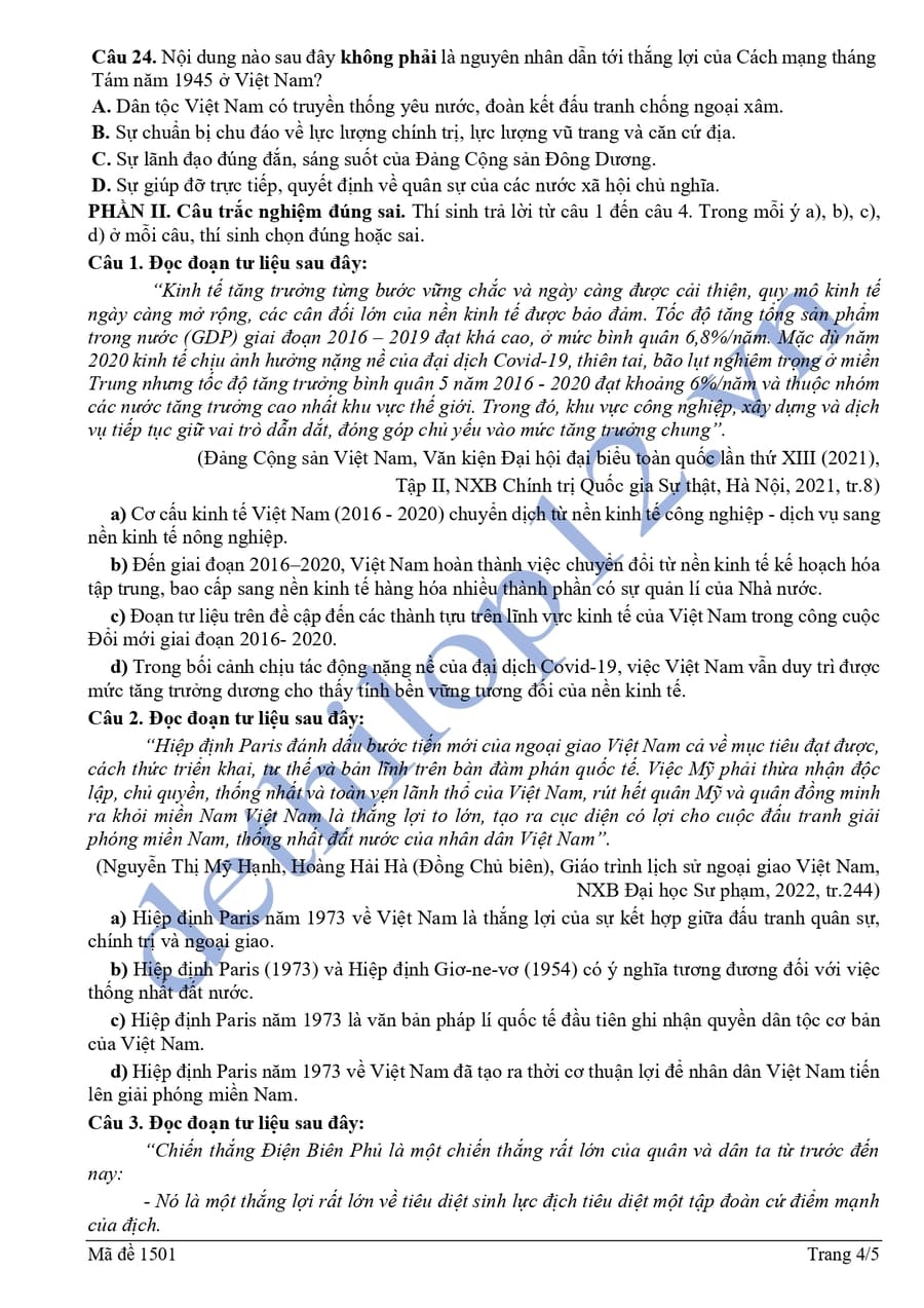 Đề thi thử môn sử cụm 13 trường THPT Hải Phòng 2026 4