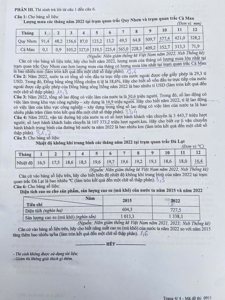Đề thi địa thpt quốc gia 2025 chính thức có các công thức địa lý 12 nào?