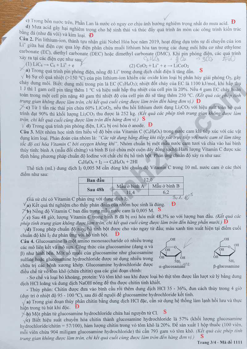 Đề thi khảo sát lớp 12 môn Hoá Hà Nội 2026 3