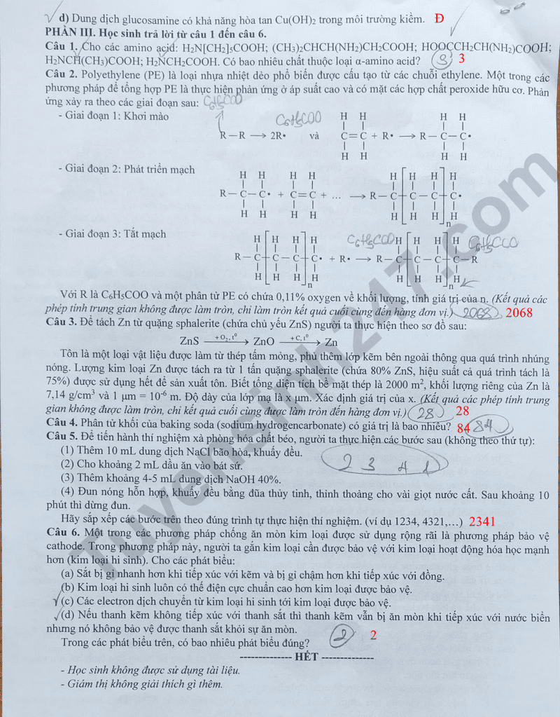 Đề thi khảo sát lớp 12 môn Hoá Hà Nội 2026  4