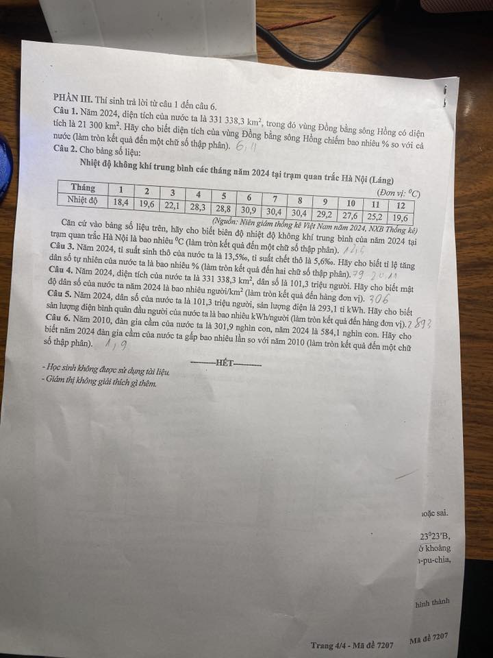 Đề thi khảo sát chất lượng Môn Địa Hà Nội 2026 4