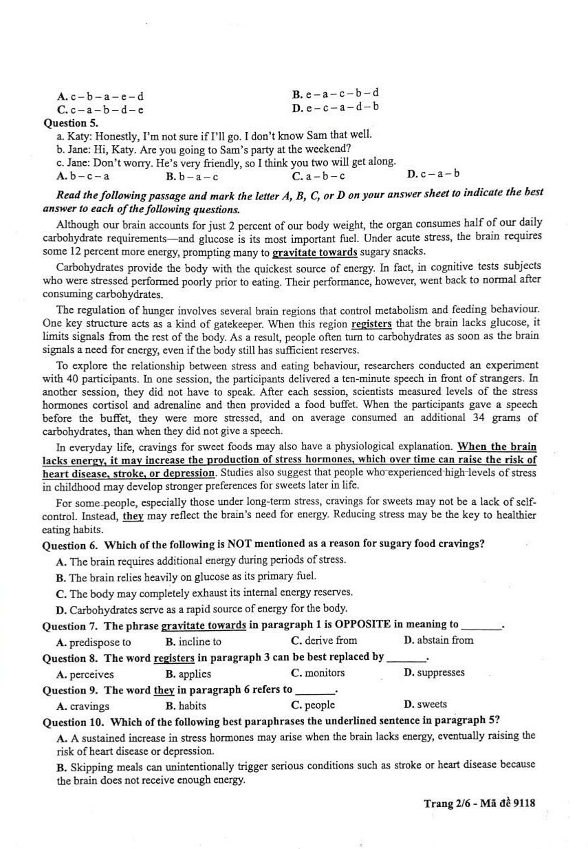Đề thi khảo sát môn tiếng Anh Hà Nội 2026 2