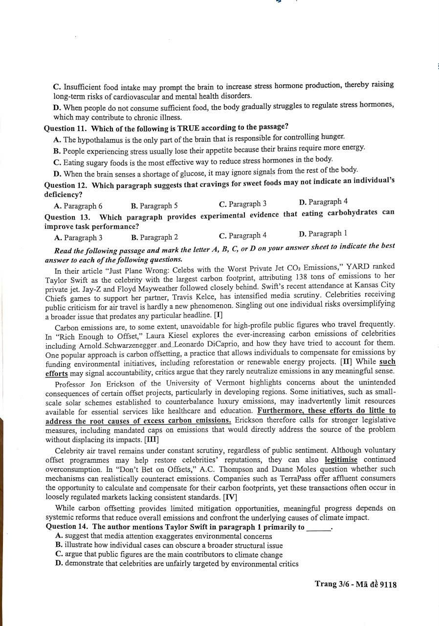 Đề thi khảo sát môn tiếng Anh Hà Nội 2026 3